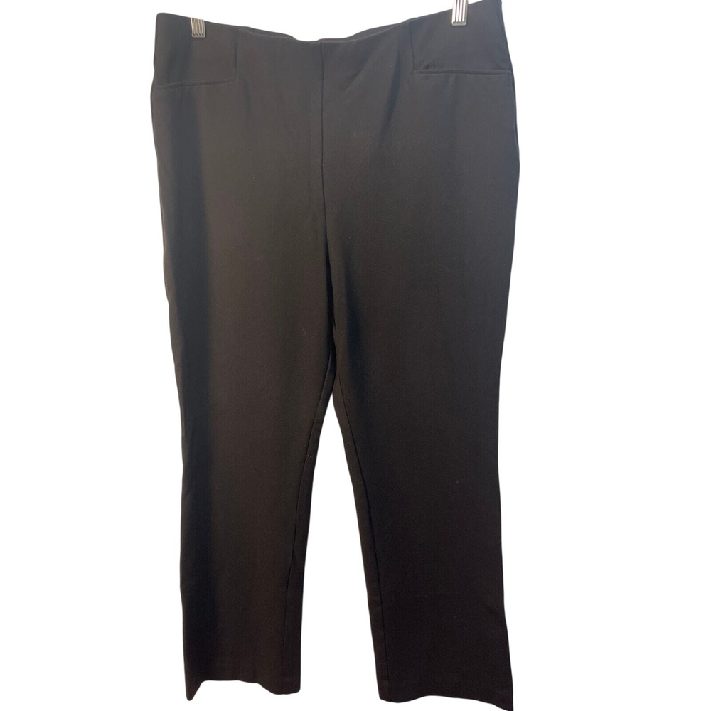 Investment Soft Black Pull On Dress‎ Pants Womens Large  Straight Leg Ponte